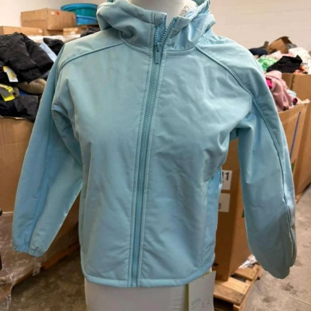 All in Motion Girls' Light Blue Hooded Jacket – Size Large (10/12)